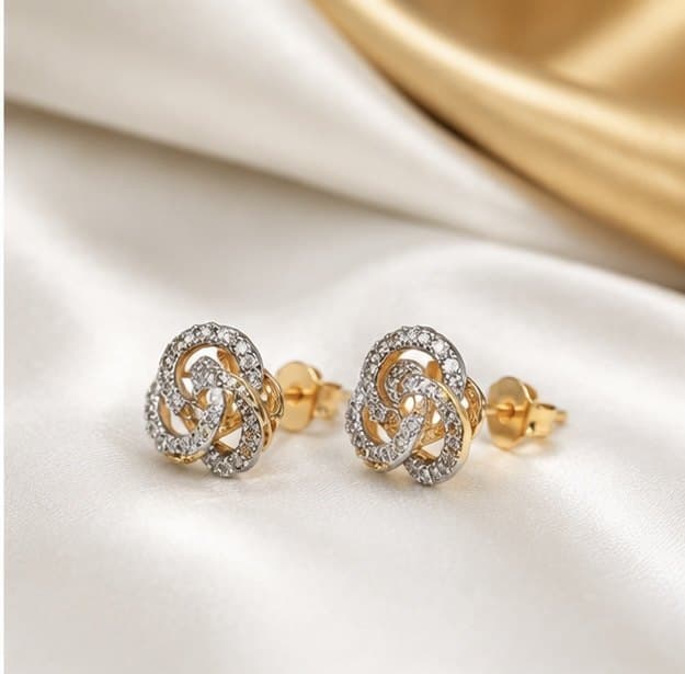 Elegant Infinity Diamond Stud Earrings
